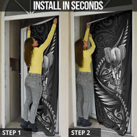 Personalised All Black New Zealand Darts Door Cover Aoteroa Fern Maori Galaxy Style - Polynesian Pride