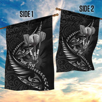 Personalised All Black New Zealand Darts Garden Flag Aoteroa Fern Maori Galaxy Style LT14 - Polynesian Pride
