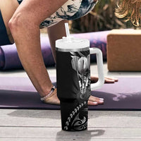All Black New Zealand Darts Tumbler With Handle Aoteroa Fern Maori Galaxy Style