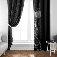 Personalised All Black New Zealand Darts Window Curtain Aoteroa Fern Maori Galaxy Style