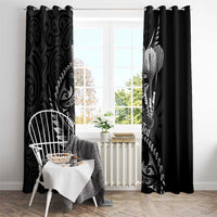 Personalised All Black New Zealand Darts Window Curtain Aoteroa Fern Maori Galaxy Style