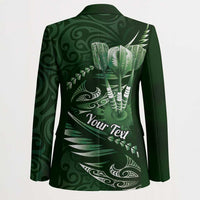 Personalised All Green New Zealand Darts Blazer Aoteroa Fern Maori Galaxy Style - Polynesian Pride