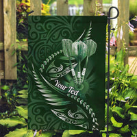 Personalised All Green New Zealand Darts Garden Flag Aoteroa Fern Maori Galaxy Style LT14 Garden Flag Green - Polynesian Pride