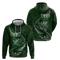 Personalised All Green New Zealand Darts Hoodie Aoteroa Fern Maori Galaxy Style