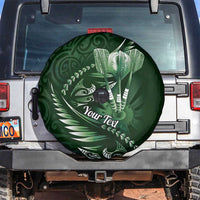 Personalised All Green New Zealand Darts Spare Tire Cover Aoteroa Fern Maori Galaxy Style LT14 Green - Polynesian Pride