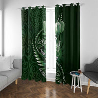 Personalised All Green New Zealand Darts Window Curtain Aoteroa Fern Maori Galaxy Style