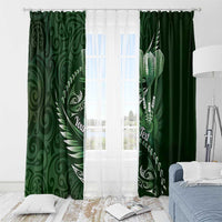 Personalised All Green New Zealand Darts Window Curtain Aoteroa Fern Maori Galaxy Style