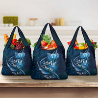 Personalised All Blue New Zealand Darts Grocery Bag Aoteroa Fern Maori Galaxy Style