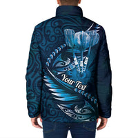 Personalised All Blue New Zealand Darts Padded Jacket Aoteroa Fern Maori Galaxy Style - Polynesian Pride