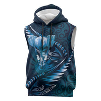 Personalised All Blue New Zealand Darts Sleeveless Hoodie Aoteroa Fern Maori Galaxy Style LT14 Blue - Polynesian Pride