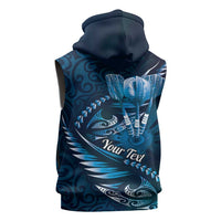 Personalised All Blue New Zealand Darts Sleeveless Hoodie Aoteroa Fern Maori Galaxy Style LT14 - Polynesian Pride
