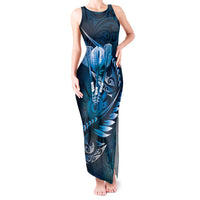 Personalised All Blue New Zealand Darts Tank Maxi Dress Aoteroa Fern Maori Galaxy Style