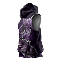 Personalised All Purple New Zealand Darts Sleeveless Hoodie Aoteroa Fern Maori Galaxy Style LT14 - Polynesian Pride
