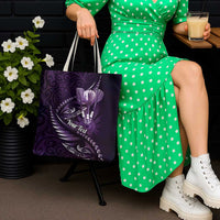 Personalised All Purple New Zealand Darts Tote Bag Aoteroa Fern Maori Galaxy Style - Polynesian Pride