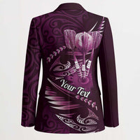 Personalised All Pink New Zealand Darts Blazer Aoteroa Fern Maori Galaxy Style - Polynesian Pride