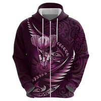 Personalised All Pink New Zealand Darts Hoodie Aoteroa Fern Maori Galaxy Style