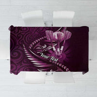 Personalised All Pink New Zealand Darts Tablecloth Aoteroa Fern Maori Galaxy Style