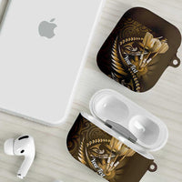 Personalised All Gold New Zealand Darts AirPods Case Aoteroa Fern Maori Galaxy Style LT14 - Polynesian Pride