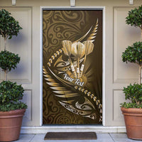 Personalised All Gold New Zealand Darts Door Cover Aoteroa Fern Maori Galaxy Style LT14 Gold - Polynesian Pride