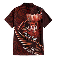Personalised All Red New Zealand Darts Family Matching Mermaid Dress and Hawaiian Shirt Aoteroa Fern Maori Galaxy Style LT14 - Polynesian Pride