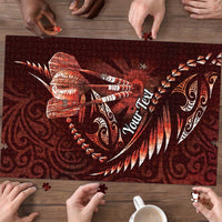 Personalised All Red New Zealand Darts Puzzle Aoteroa Fern Maori Galaxy Style - Polynesian Pride