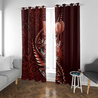 Personalised All Red New Zealand Darts Window Curtain Aoteroa Fern Maori Galaxy Style