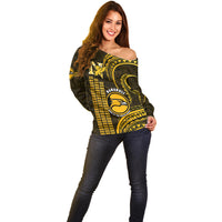 Personalised Hawaii Nanakuli High And Intermediate School Off Shoulder Sweater Polynesian Kakau Pattern LT14 - Polynesian Pride