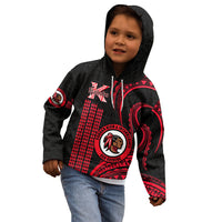 Hawaii Kahuku High And Intermediate School Kid Hoodie Red Raiders Kakau Pattern LT14 - Polynesian Pride