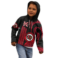 Personalised Hawaii Kahuku High And Intermediate School Kid Hoodie Red Raiders Kakau Pattern LT14 - Polynesian Pride