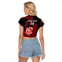 Personalised Hawaii Kalani High School Raglan Cropped T Shirt Polynesian Kakau Pattern LT14 - Polynesian Pride