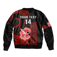 Personalised Hawaii Kalani High School Sleeve Zip Bomber Jacket Polynesian Kakau Pattern LT14 - Polynesian Pride
