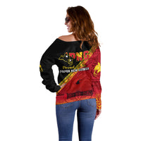 Papua New Guinea Off Shoulder Sweater Independen Stet bilong Papua Niugini Unique Version LT14 - Polynesian Pride
