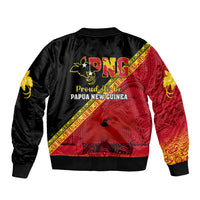 Papua New Guinea Sleeve Zip Bomber Jacket Independen Stet bilong Papua Niugini Unique Version LT14 - Polynesian Pride
