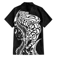 New Zealand Eel Family Matching Long Sleeve Bodycon Dress and Hawaiian Shirt Tuna Aotearoa Maori Patten - Black LT14 - Polynesian Pride
