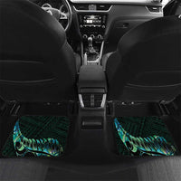 New Zealand Eel Car Mats Tuna Aotearoa Maori With Paua Shell - Turquoise