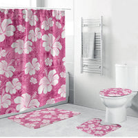 Pink Bula Fiji Masi Hibiscus Seamless Bathroom Set