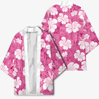 Pink Bula Fiji Masi Hibiscus Seamless Kimono