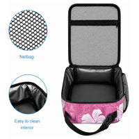 Pink Bula Fiji Masi Hibiscus Seamless Lunch Bag