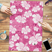Pink Bula Fiji Masi Hibiscus Seamless Puzzle