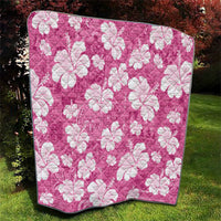 Pink Bula Fiji Masi Hibiscus Seamless Quilt