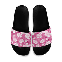 Pink Bula Fiji Masi Hibiscus Seamless Slide Sandals