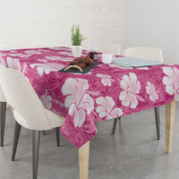 Pink Bula Fiji Masi Hibiscus Seamless Tablecloth