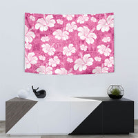 Pink Bula Fiji Masi Hibiscus Seamless Tapestry
