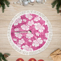 Pink Bula Fiji Masi Hibiscus Seamless Tree Skirt