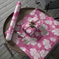 Pink Bula Fiji Masi Hibiscus Seamless Wrapping Paper