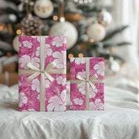 Pink Bula Fiji Masi Hibiscus Seamless Wrapping Paper