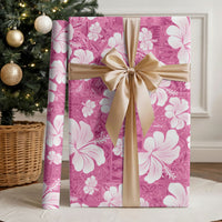 Pink Bula Fiji Masi Hibiscus Seamless Wrapping Paper