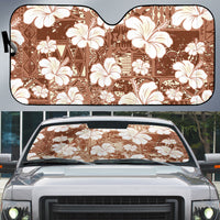 Brown Bula Fiji Masi Hibiscus Seamless Auto Sun Shade