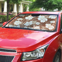 Brown Bula Fiji Masi Hibiscus Seamless Auto Sun Shade