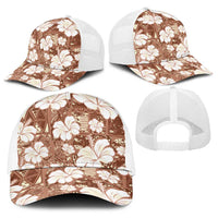 Brown Bula Fiji Masi Hibiscus Seamless Baseball Net Cap